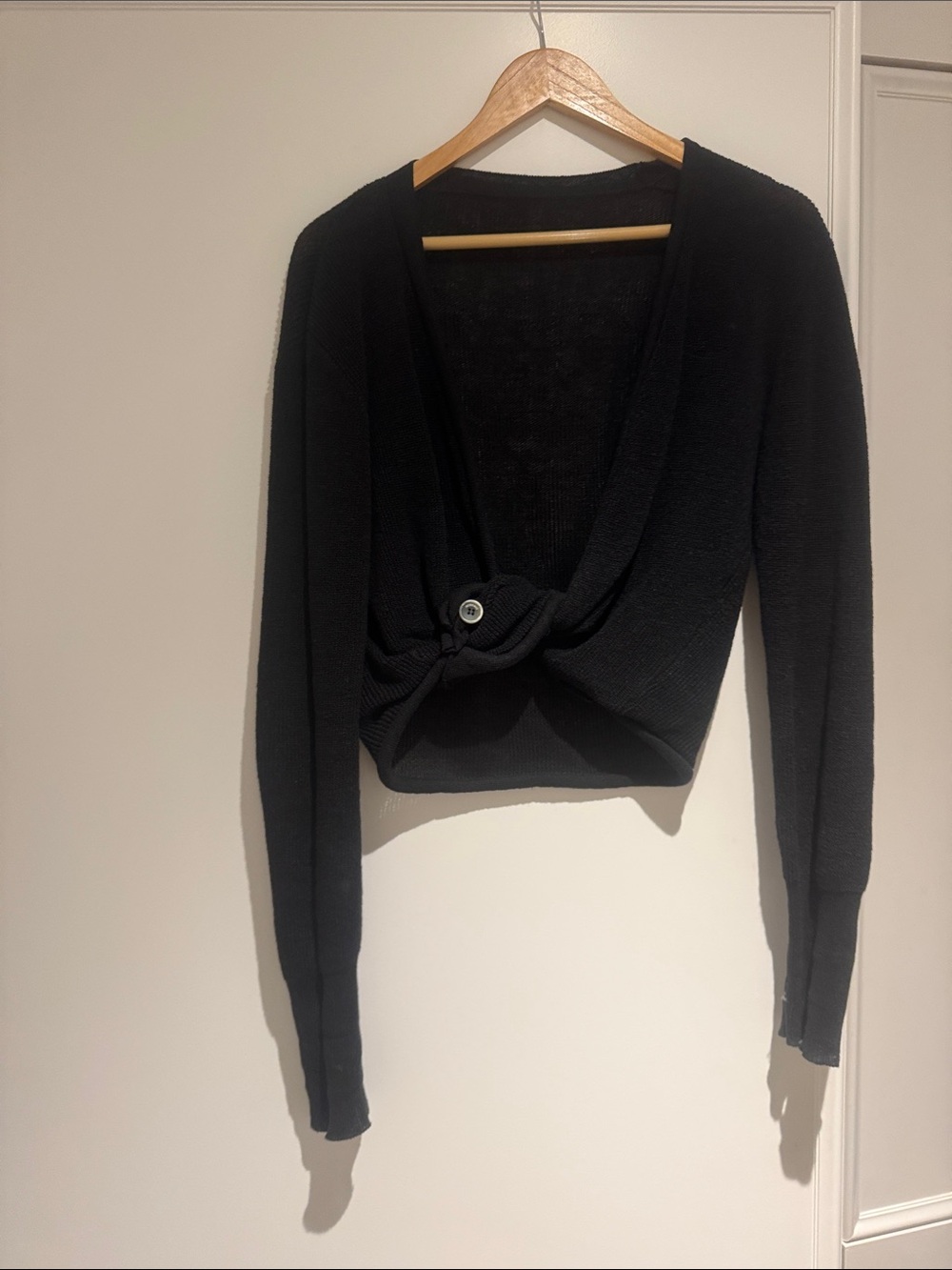 Jacquemus Black Twist-Knot Cropped Cardigan